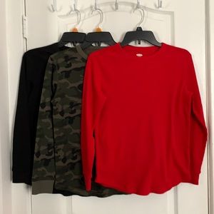 3pcs: Waffle long sleeve pullover